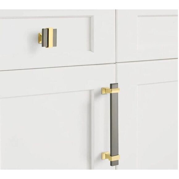 Amerock Overton 1-3/8 Inch Rectangular Cabinet Knobs BP36680BMBG10 Lot Of 4 NEW - Picture 3 of 7